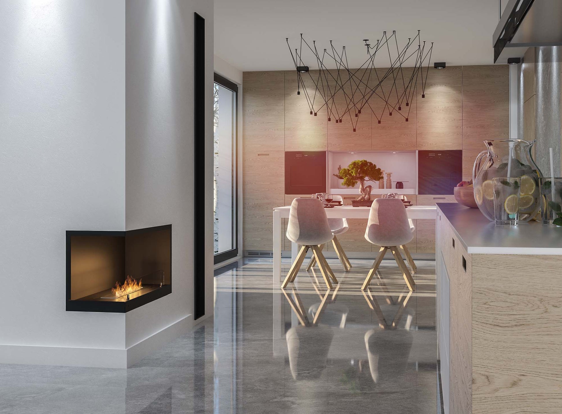 Biokamīns Insi 800V2 84/54/35; 110/50/35 cm melns - N1 Home