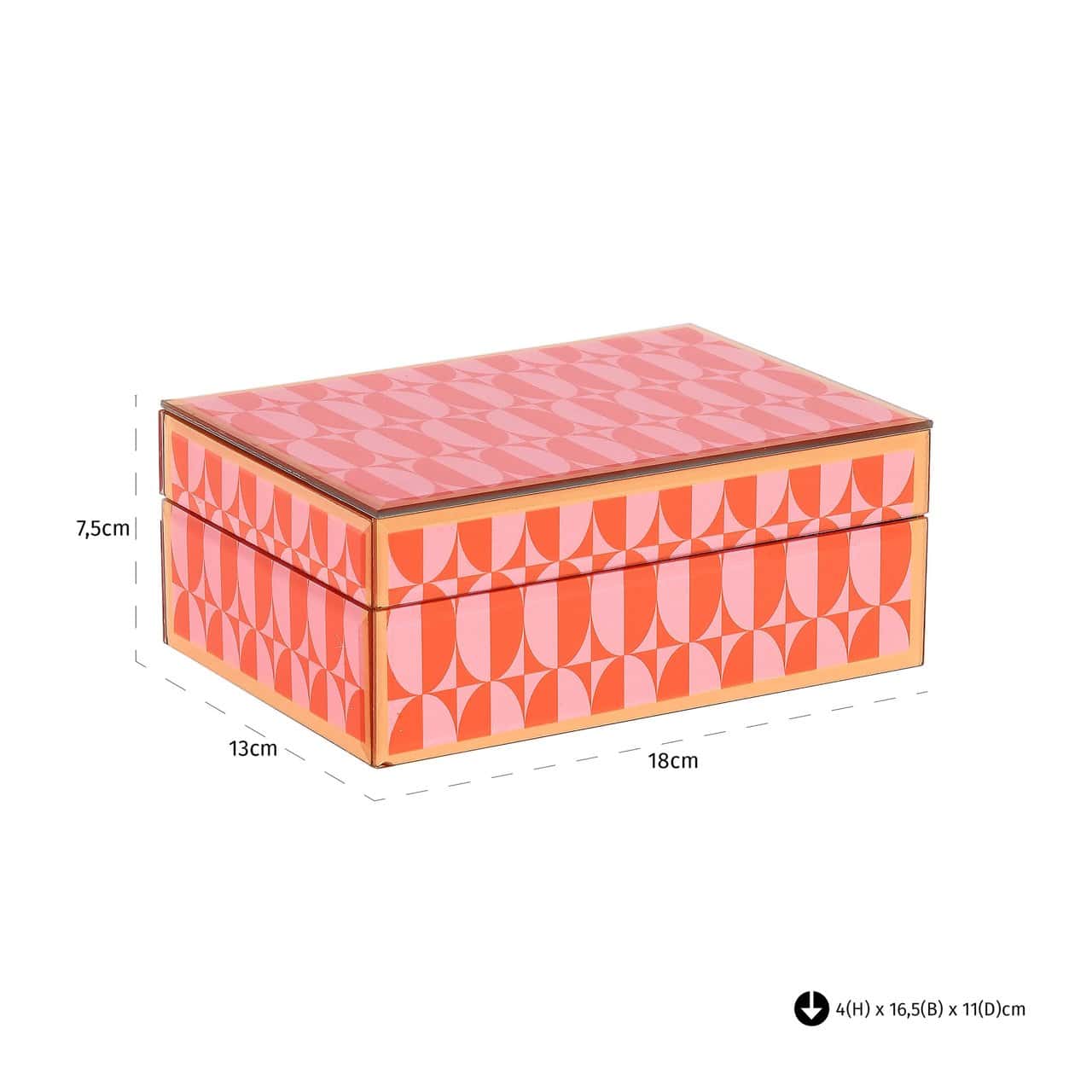 Uzglabāšanas kaste Abba Richmond Interiors 13/18/7; 17/22/9 cm rozā