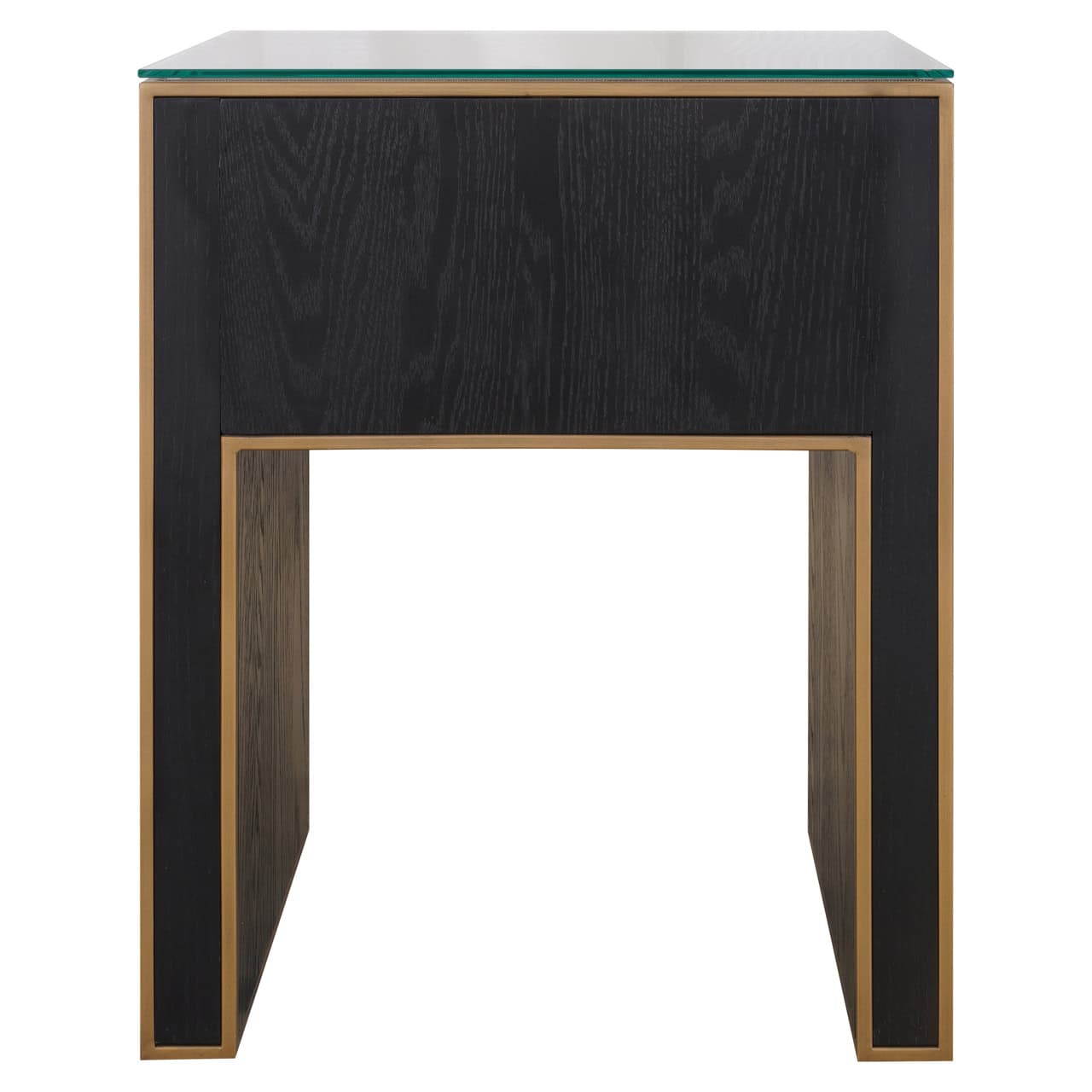 Naktsskapis Bloomville Richmond Interiors 51/66/42 cm brass shagreen incl. glass top