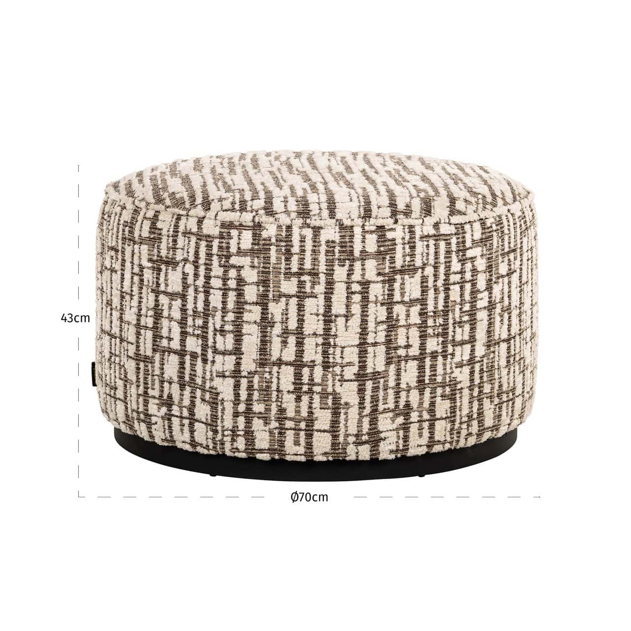 Pufs Lexie Richmond Interiors 70/70/43 cm krēms