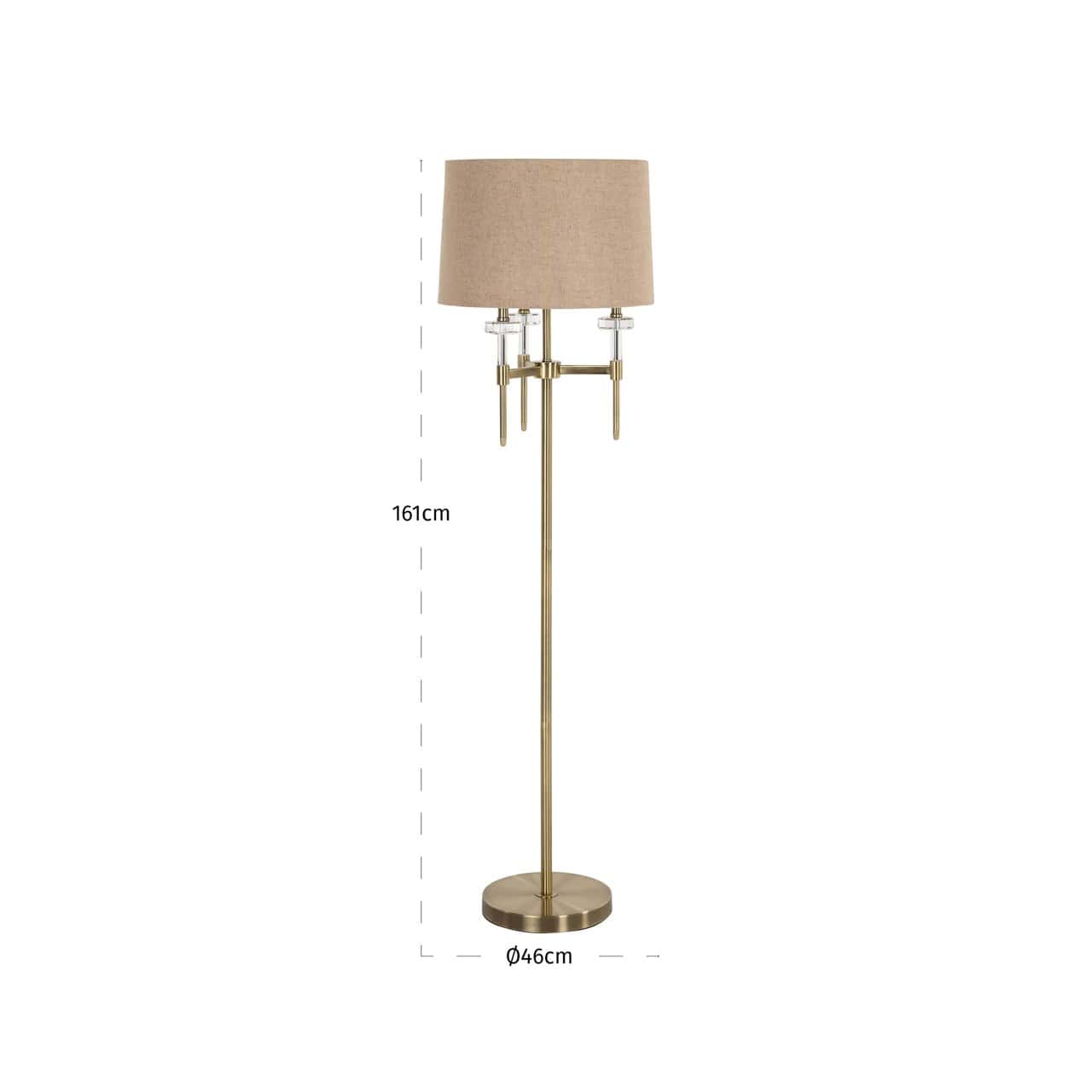 Stāvlampa Josie Richmond Interiors 161/46/46 cm brushed gold