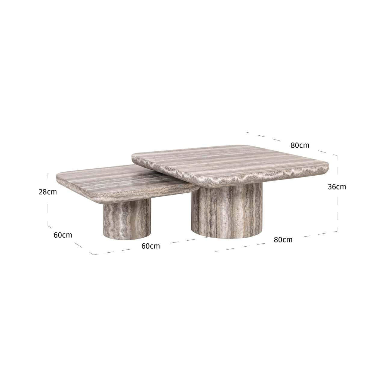 Kafijas galds Dulce (Set of 2) Richmond Interiors 140/36/80 cm denizly - N1 Home