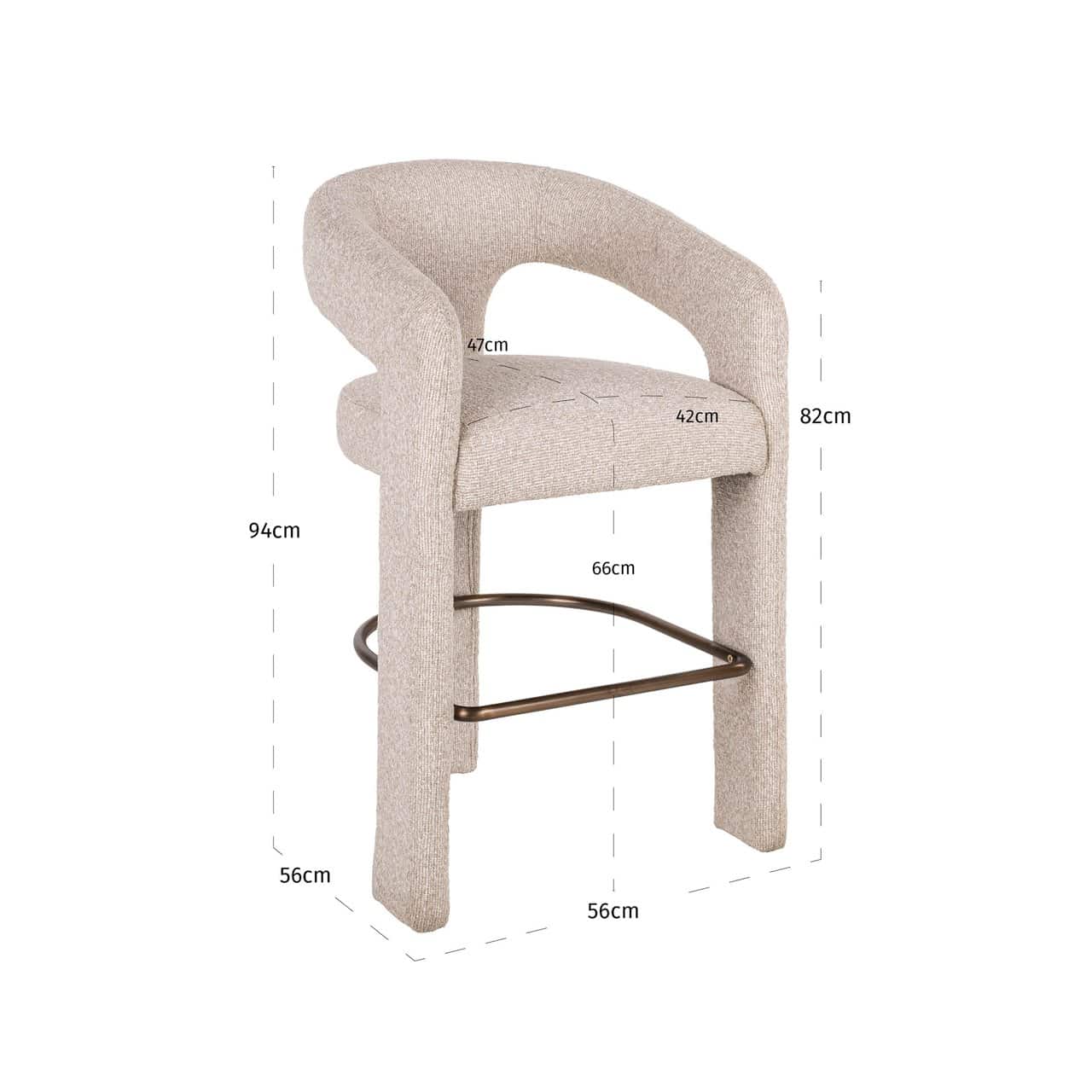 Krēsls Belle Richmond Interiors 56/56/94 cm biscotti