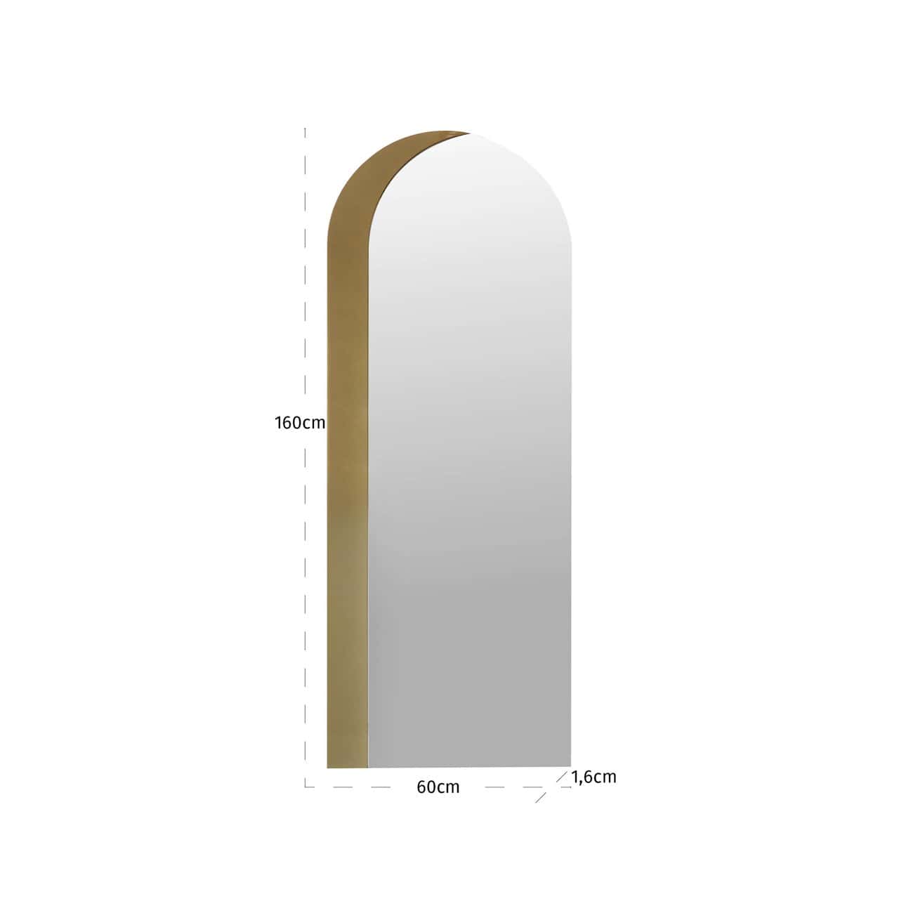 Spogulis Draven Richmond Interiors 1,6/60/160 cm champagne gold