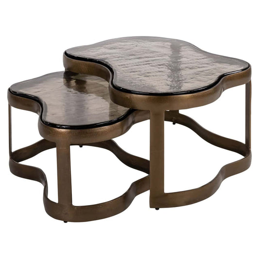 Kafijas galds Fairfield (Set of 2) Richmond Interiors 90/42/70 cm brass antique - N1 Home