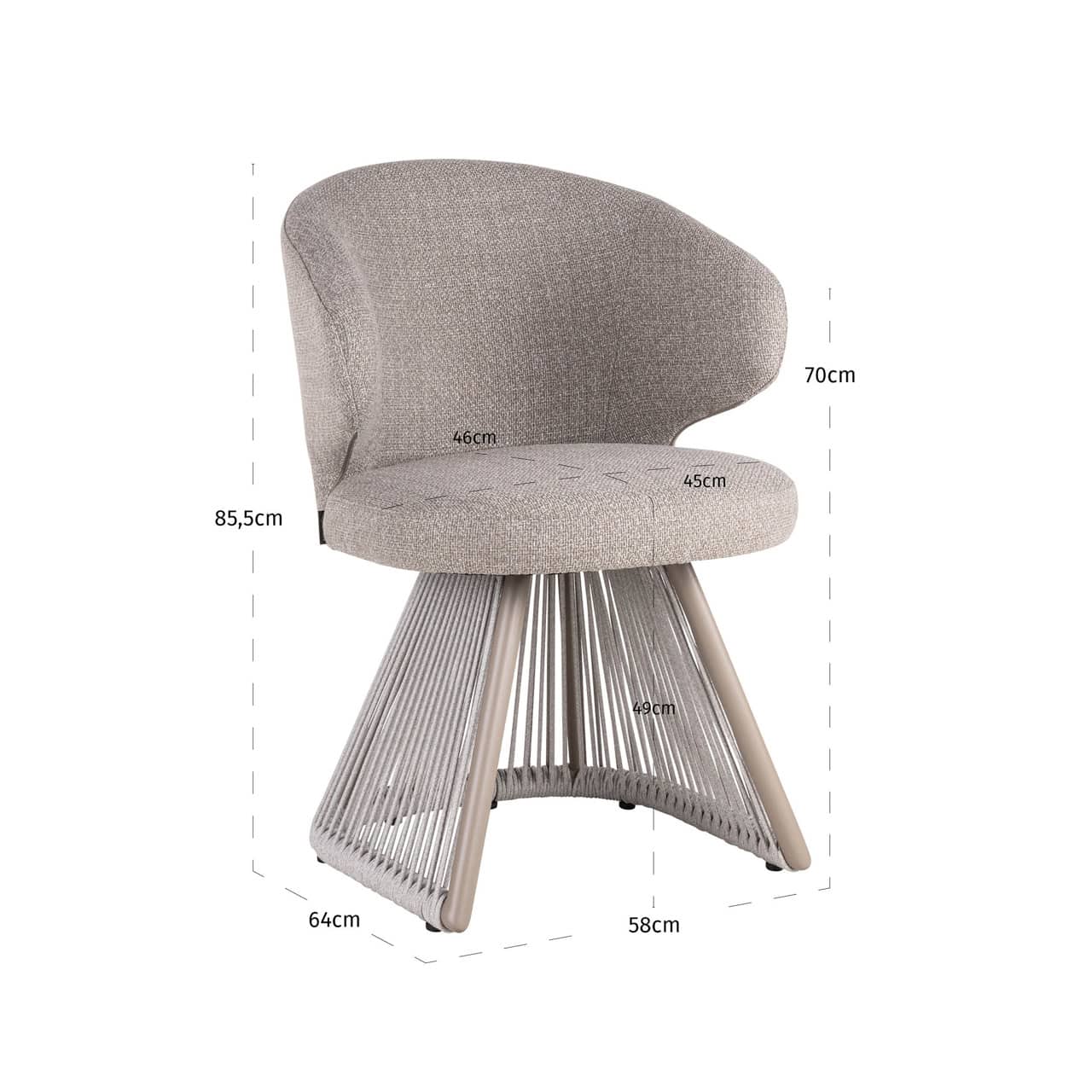 Āra ēdamistabas krēsls Nuba Richmond Interiors 58/64/81 cm greige alpine