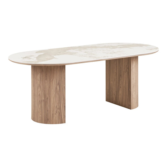 Galds Ahana 100/210/76 cm balts/brūns