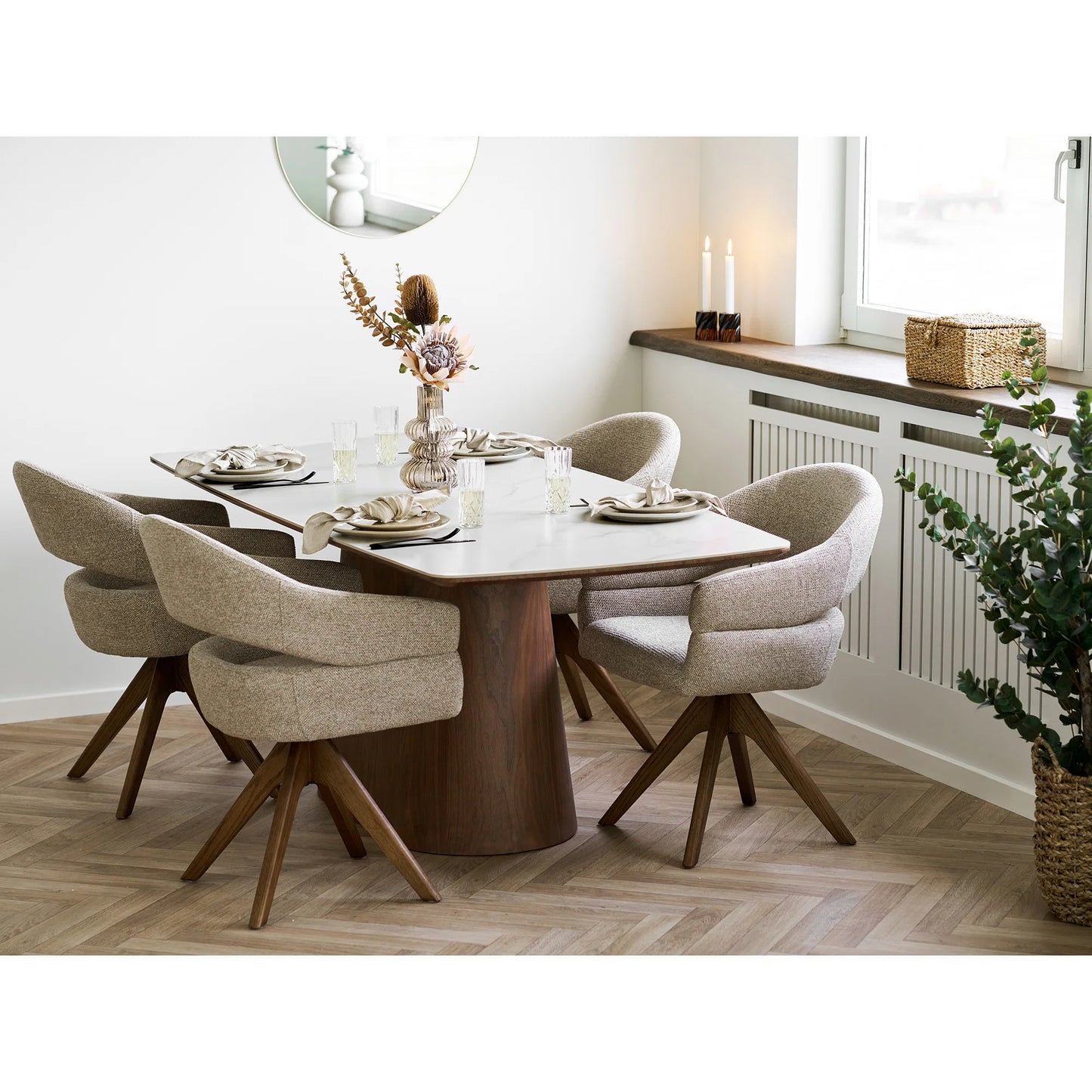 Galds Nolar 90/200/76 cm balts/tumši brūns