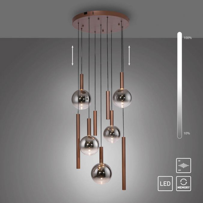 Piekaramā lampa BOWL 180/63/63 cm brūns