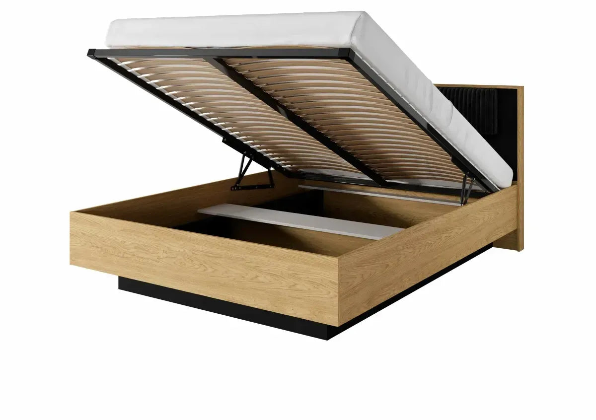 Gulta Balta 160/200 cm baltik ozols/melns - N1 Home