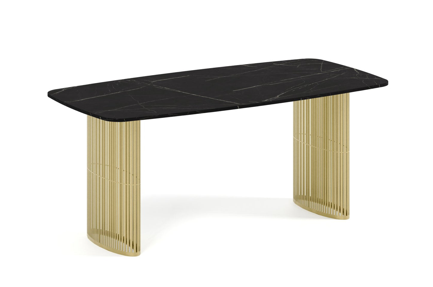 Galds Arco 160;180;200/76/90 cm melns Pietra Gridgia/zelts