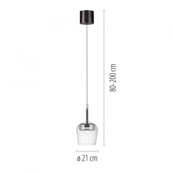 Piekaramā lampa Q-KON 200/21/21 cm melns/pelēks