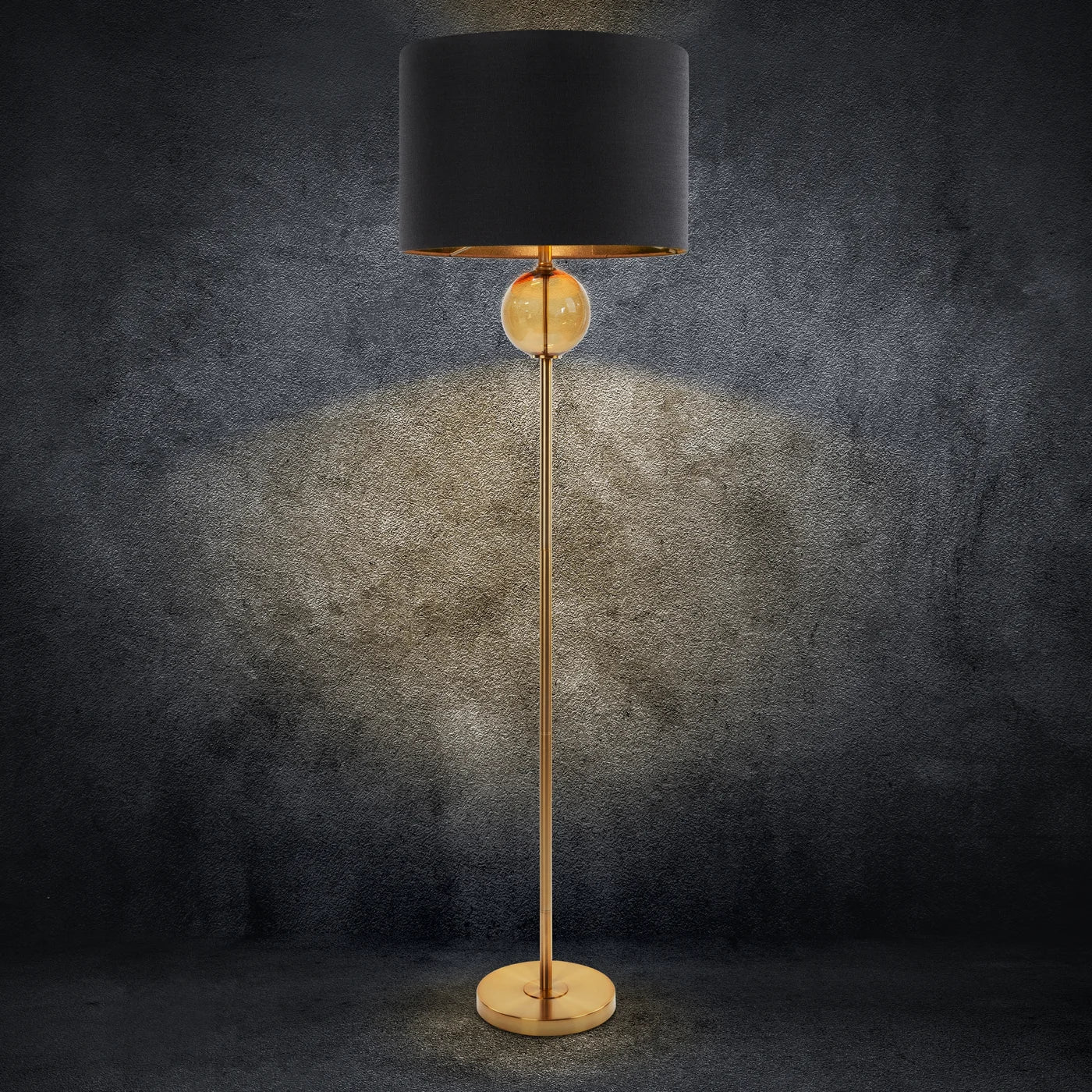 Stāvlampa Leory 46 x 165 cm melns, zelts - N1 Home