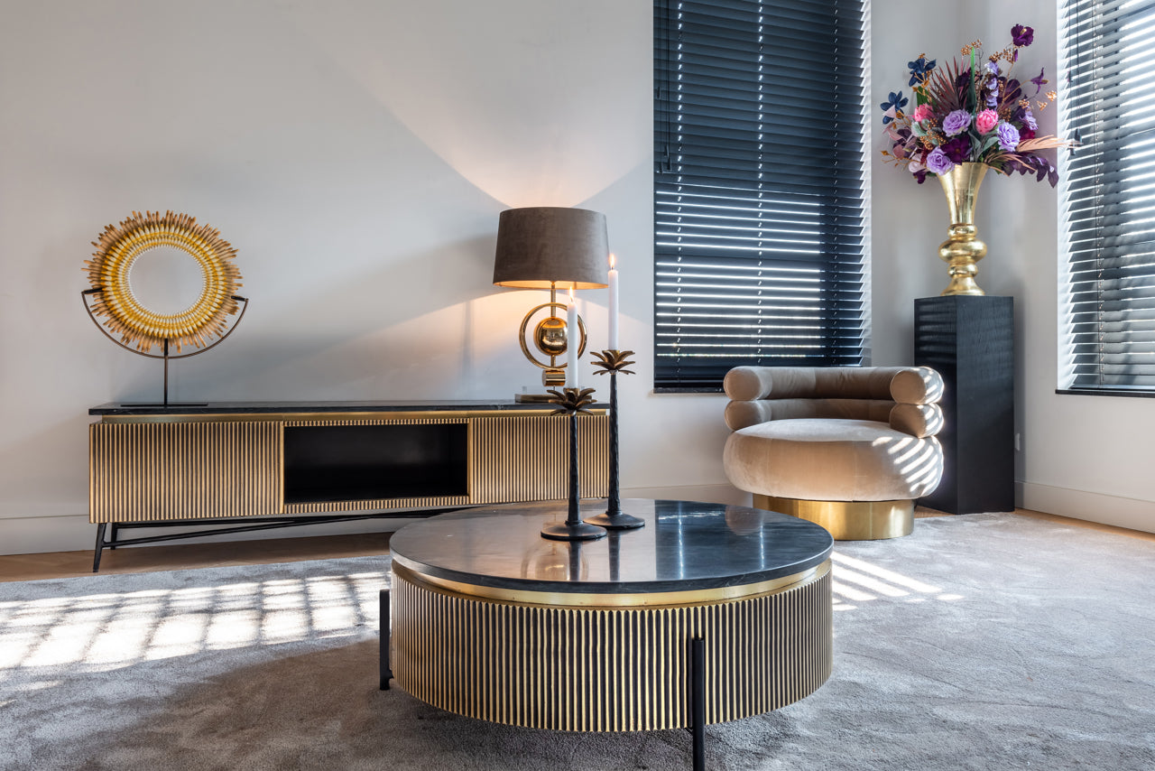 Kafijas galds Ironville gold Richmond Interiors 40/90 cm zelts - N1 Home