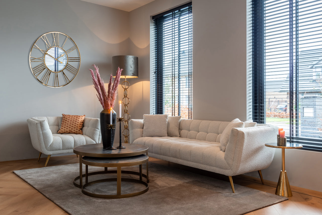 Kafijas galds Blackbone Brass black rustic (Set of 2) Richmond Interiors 42/91,5; 36,5/74 cm melns/bronza - N1 Home