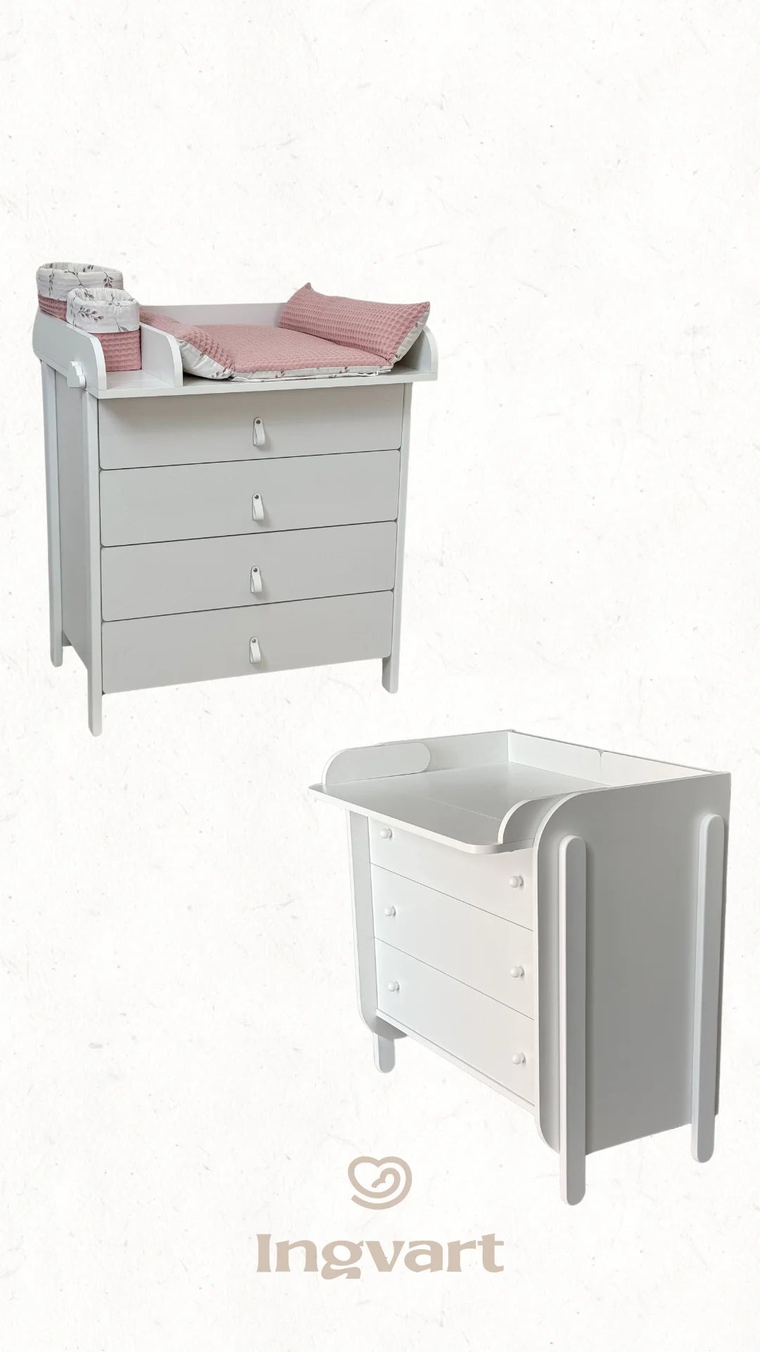 Ingvart Kumode ar Pārtinamo Galdiņu Scandi 82/80/50 cm White+Cappuccino - N1 Home