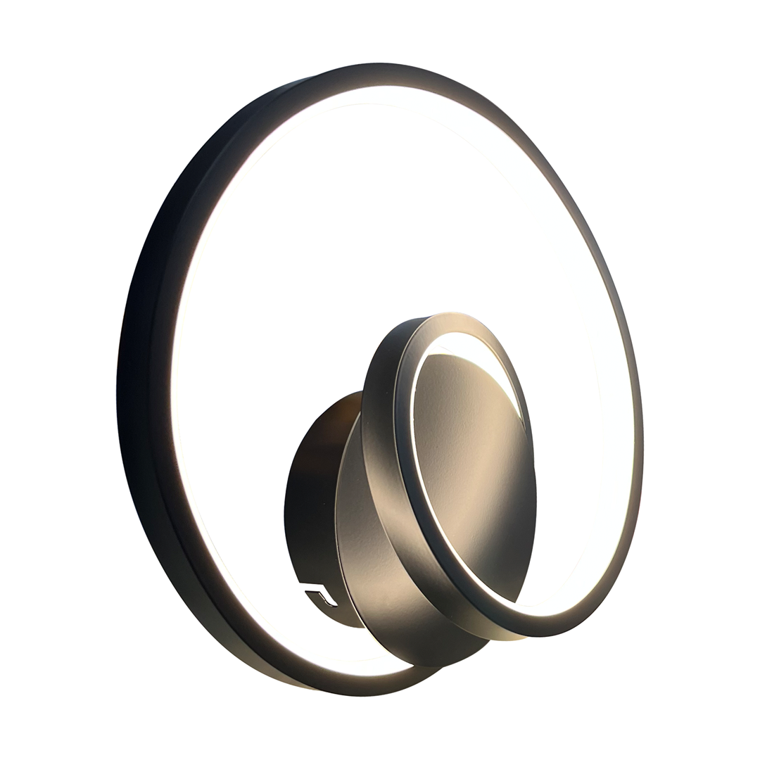 Sienas lampa Lucer 23/23/6 cm melns - N1 Home