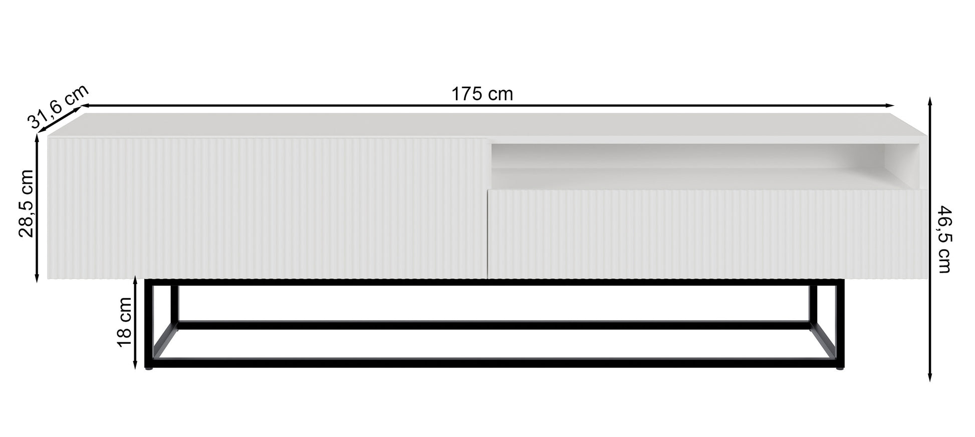 TV skapis Velda A 175/46/31 cm bēšs/zelts - N1 Home
