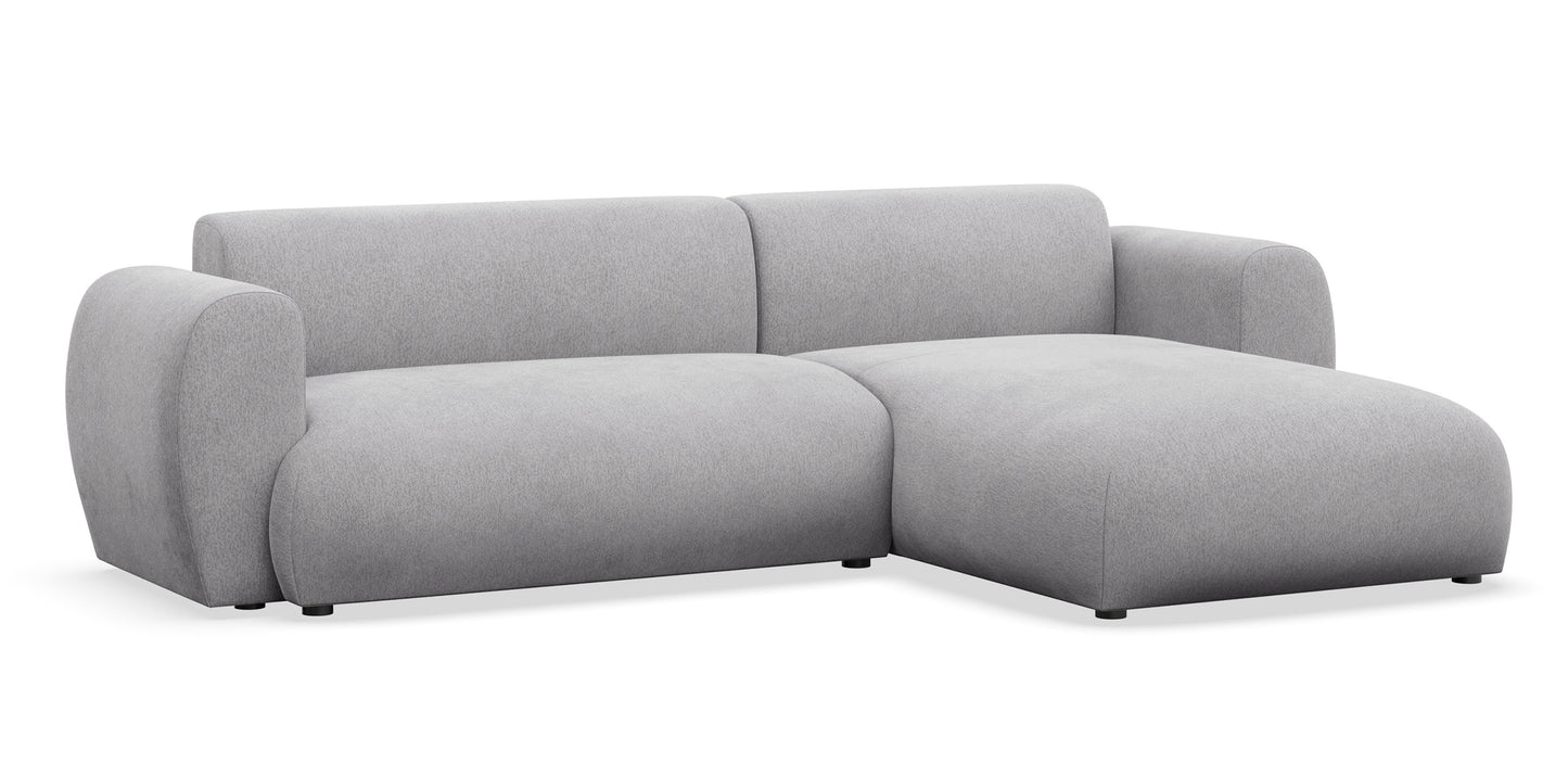 Dīvāns Emil 74/262/156 cm pelēks