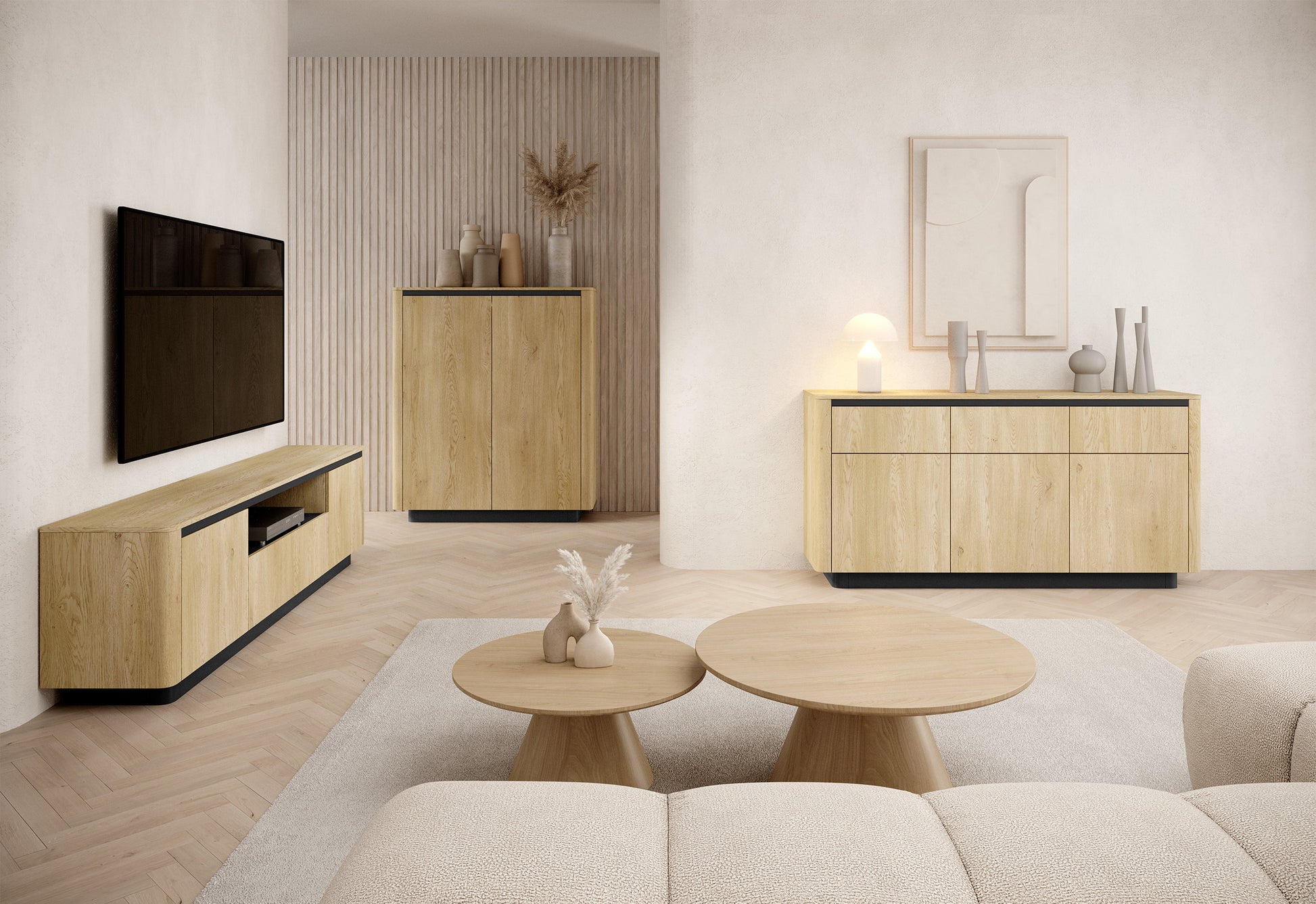 Kumode Torredo 82/163/38 cm Kremona ozols - N1 Home