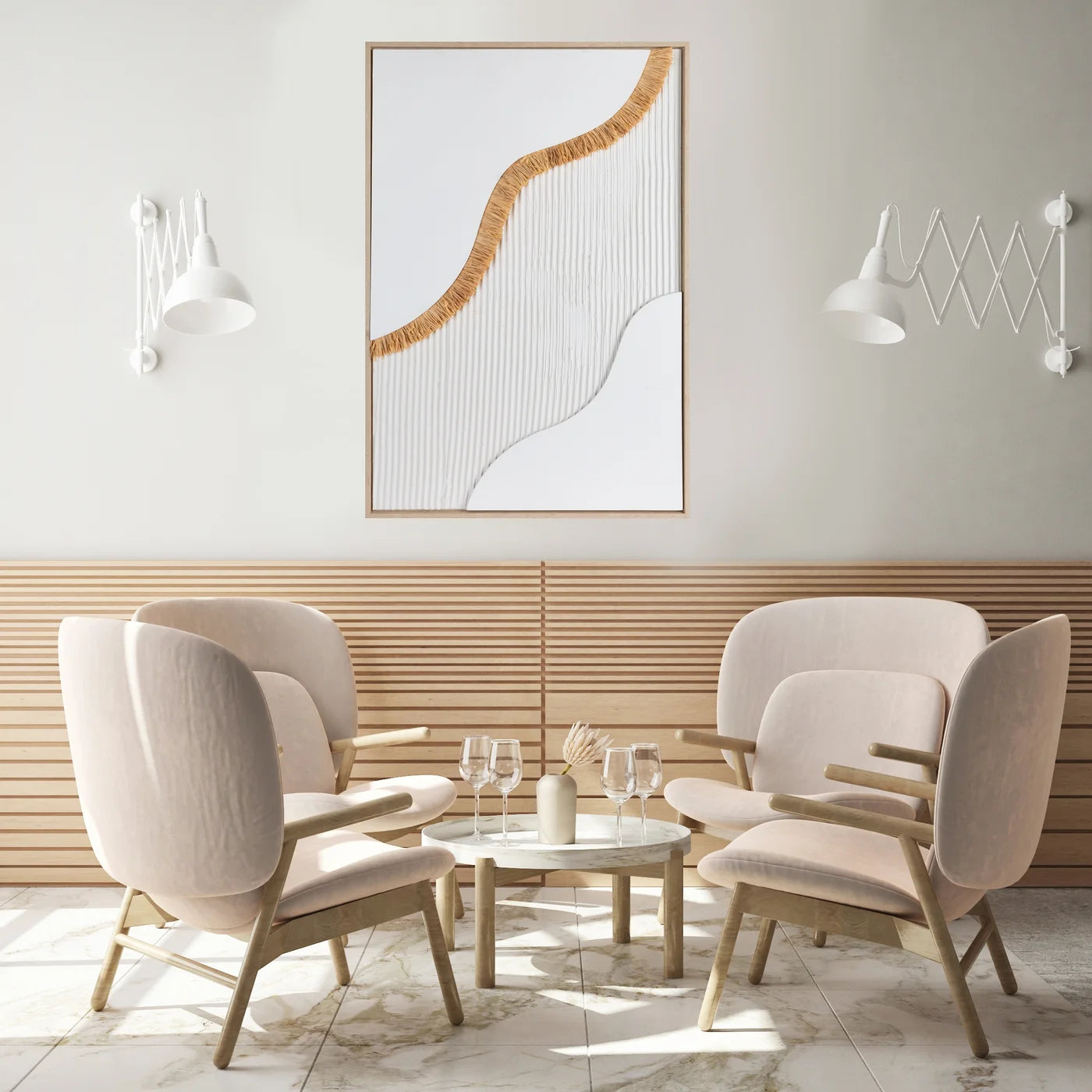 Glezna Boho 60/90 cm balts - N1 Home