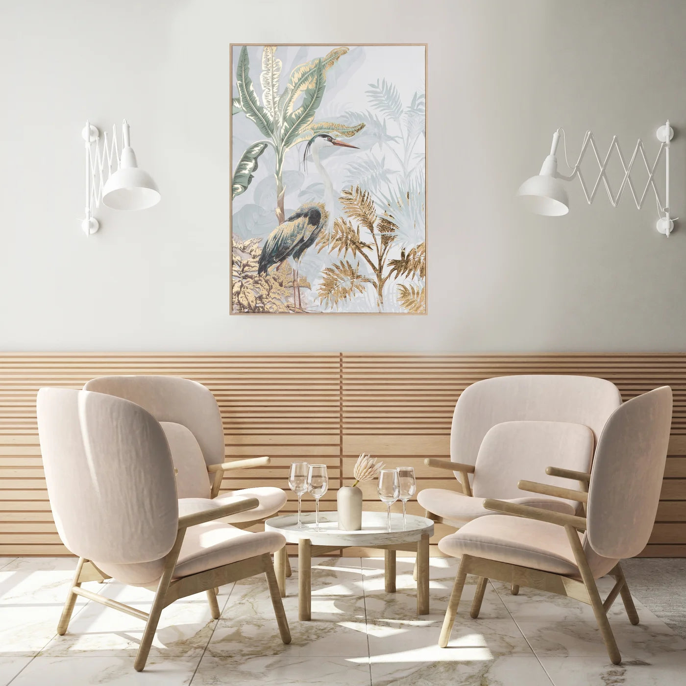 Uz audekla uzdrukāts attēls ar tropisku motīvu Putns S 50/70 cm - N1 Home