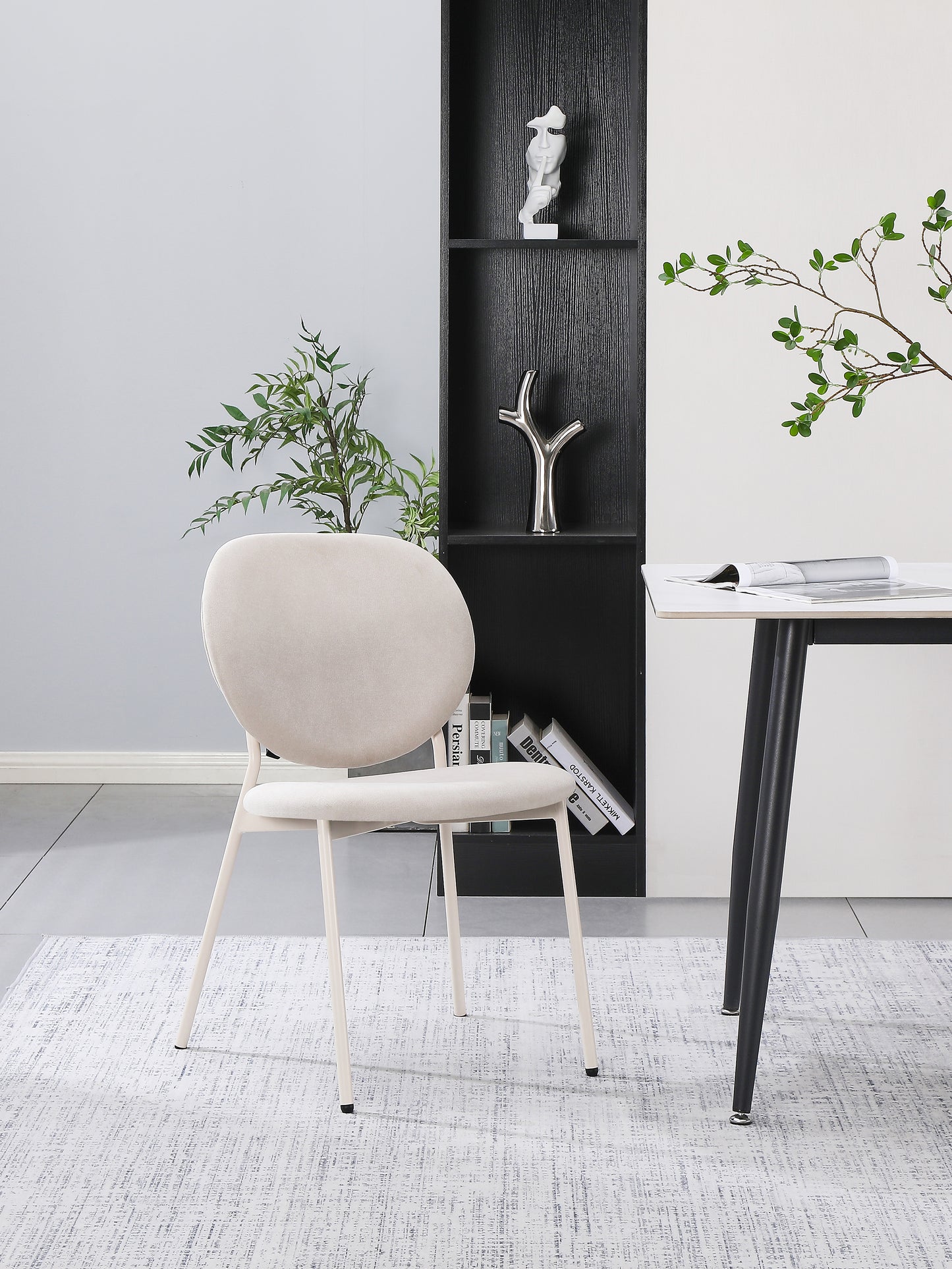 Krēsls Brokt 79/49/56 cm gaiši bēšs - N1 Home