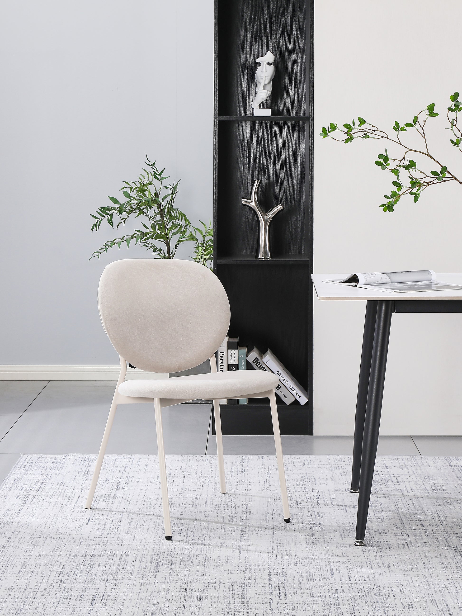 Krēsls Brokt 79/49/56 cm gaiši bēšs - N1 Home