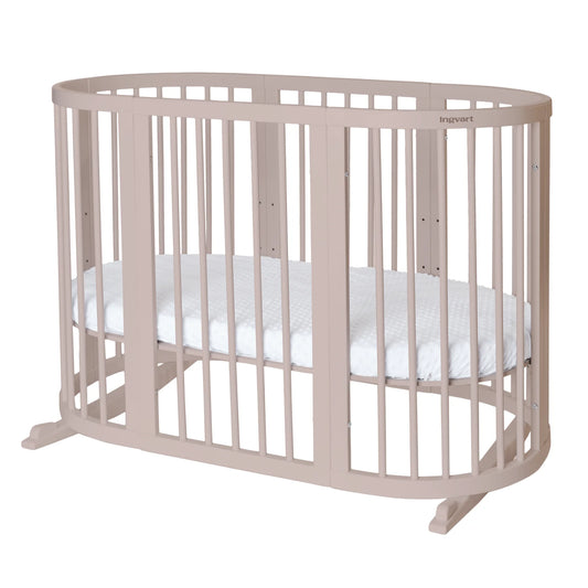 Ovāla bērnu gultiņa Transformers Smart Bed 7 in 1 82/75/60 cm cappuccino krāsa - N1 Home