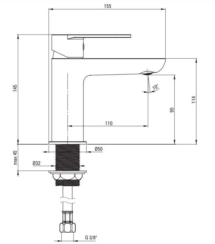 Izlietnes maisītājs ALPINIA 145 mm, zelts - N1 Home