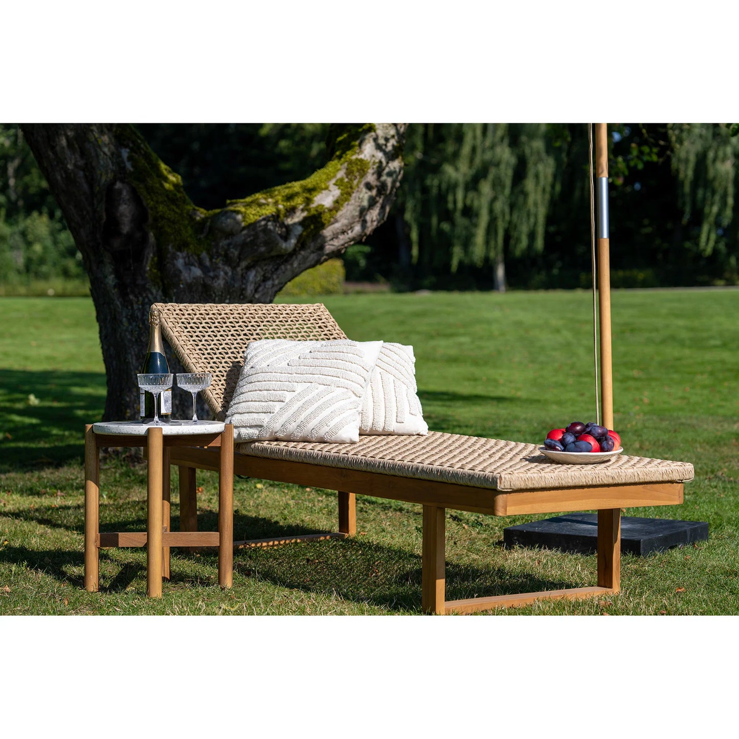 Sauļošanās krēsls Deriba 65/190/38 cm dabīgs