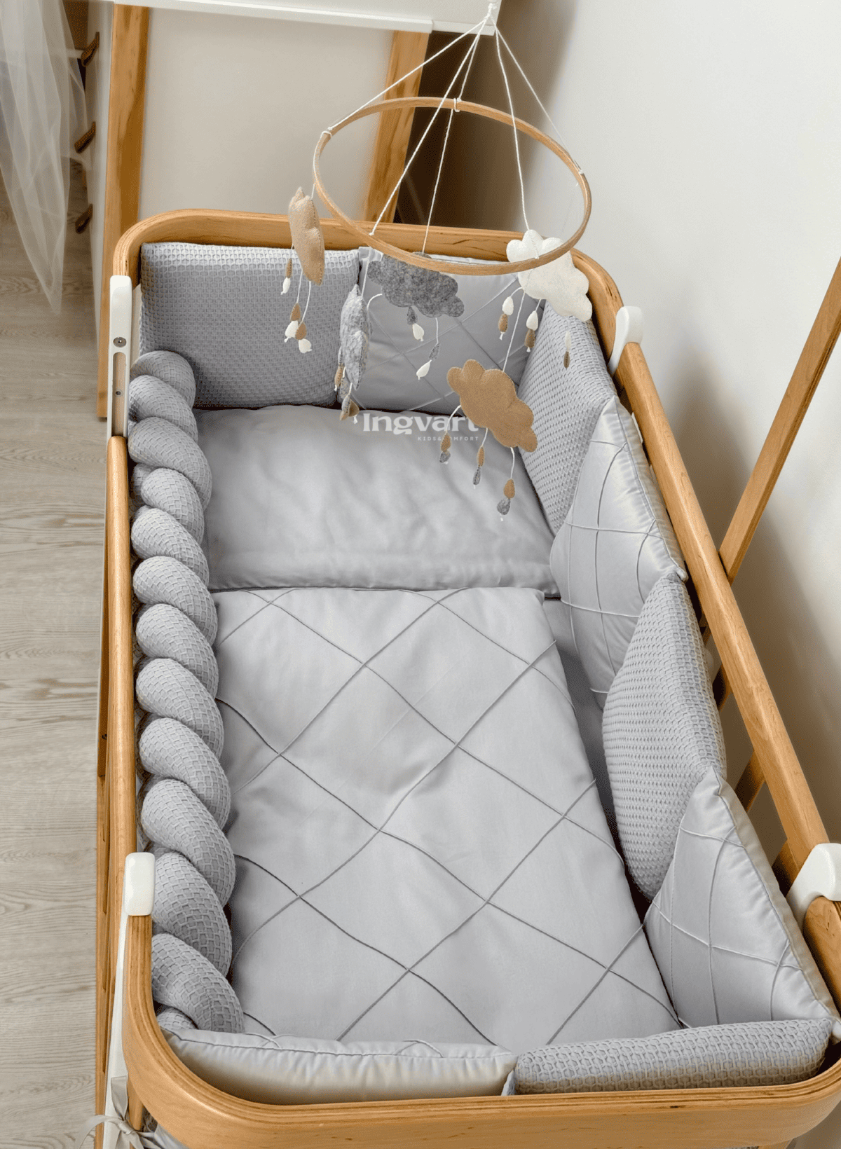 Satīna Gultas Veļas Komplekts "Platīns" light grey - N1 Home