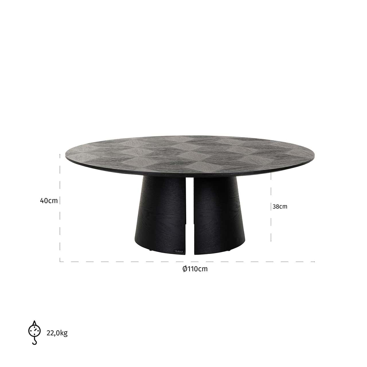 Kafijas galds Blax Richmond Interiors 110/40/110 cm melns - N1 Home