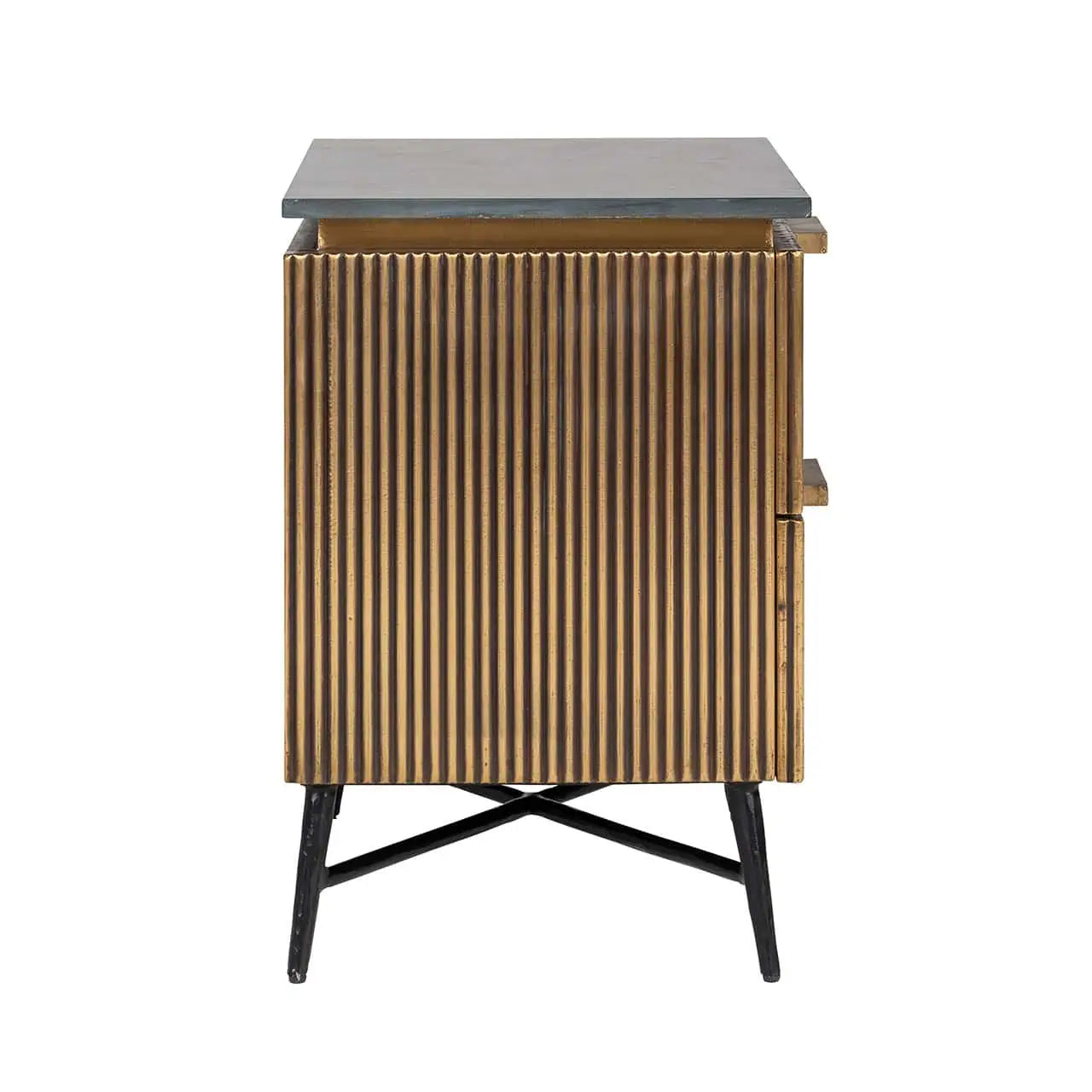 Naktsskapītis Ironville ar 2 atvilktnēm Richmond Interiors 58/50/40 cm zelts - N1 Home