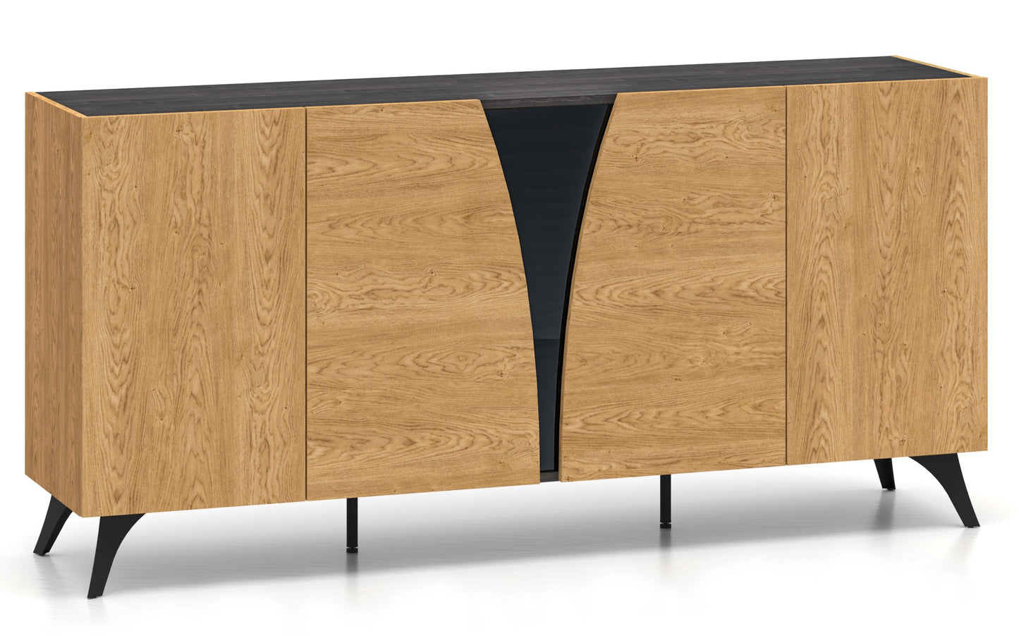 Kumode Toskana 169/82/38 cm ozols/melns