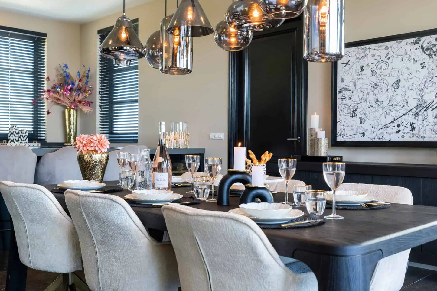 Krēsls Aline FR  Richmond Interiors 82/59/61 cm white chenille - N1 Home