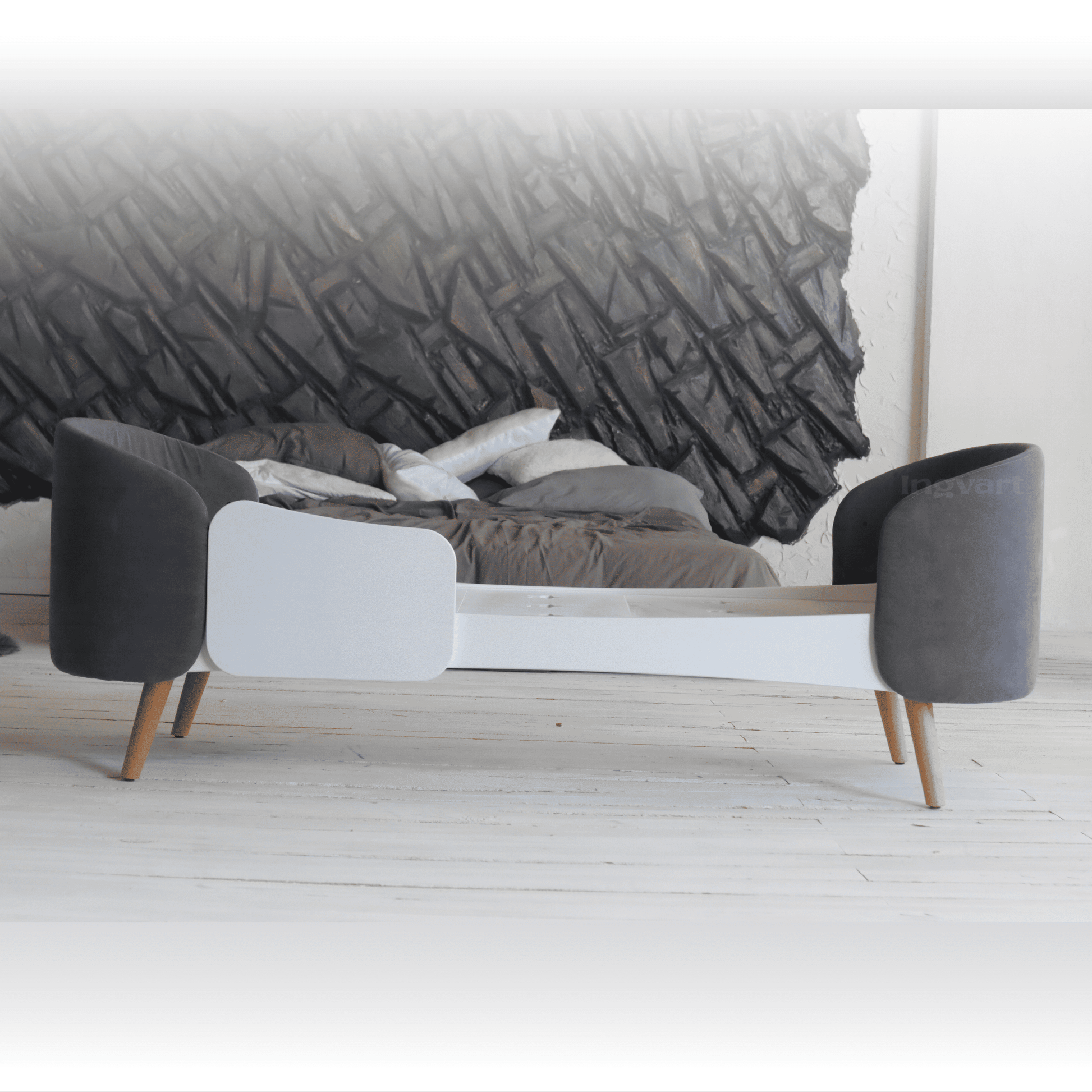 Ovāla bērnu gultiņa Transformers Fly Bed velvet 145/104/66 cm violeta krāsa - N1 Home