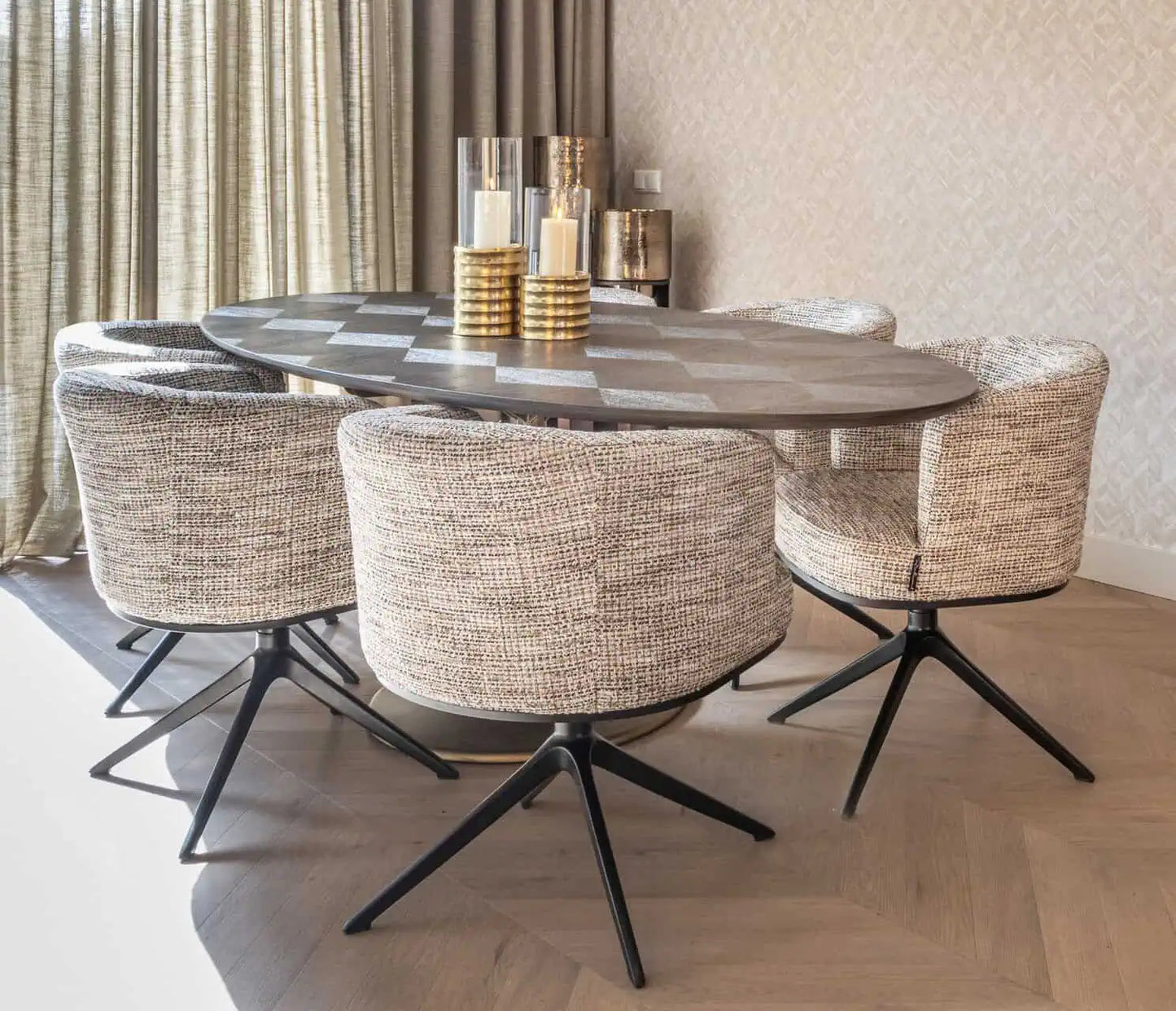 Svečturis Bodil gold small Richmond Interiors 30/13/13 cm zelts - N1 Home