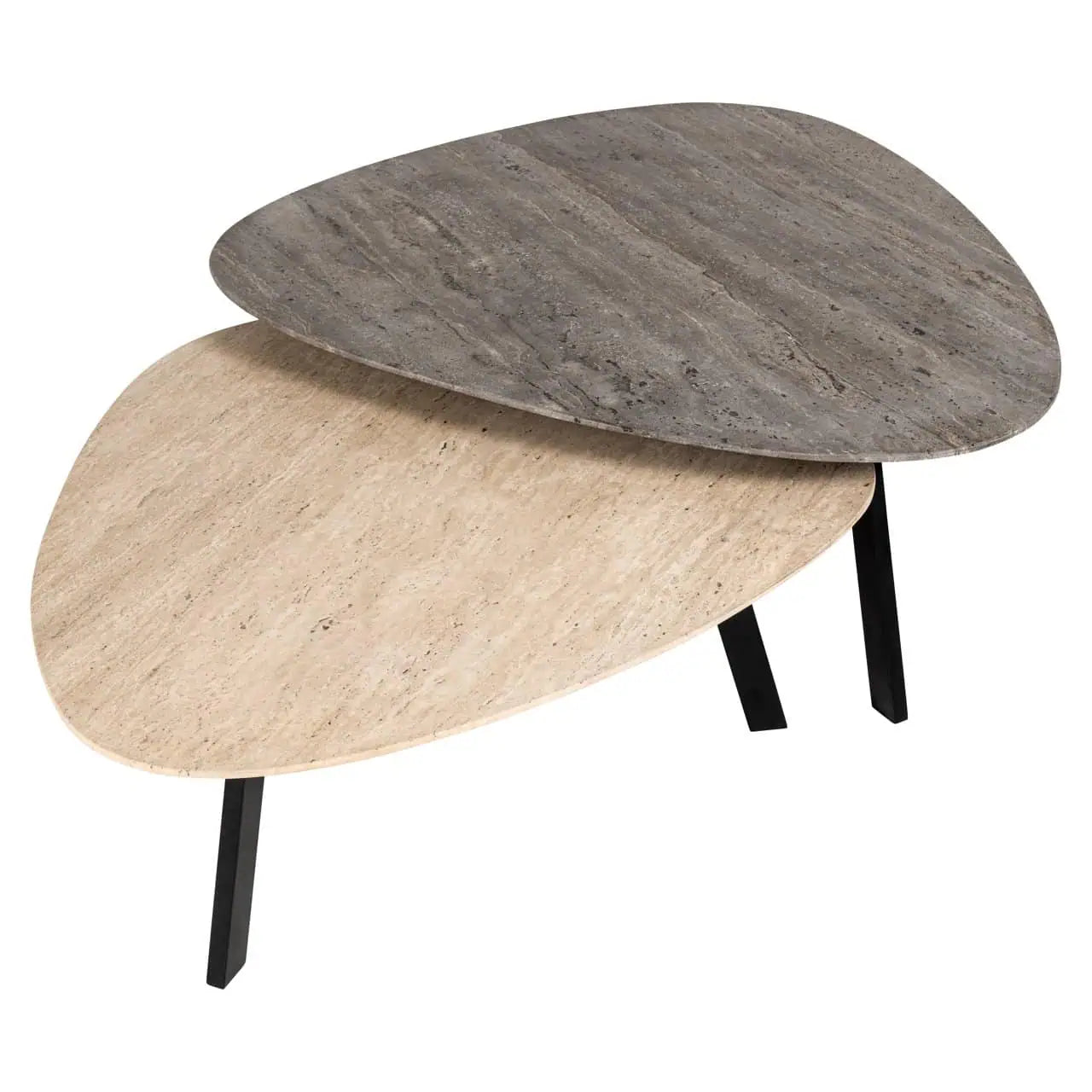 Kafijas galds Spencer beige (Set of 2) Richmond Interiors 37/95/85 cm bēšs/brūns - N1 Home