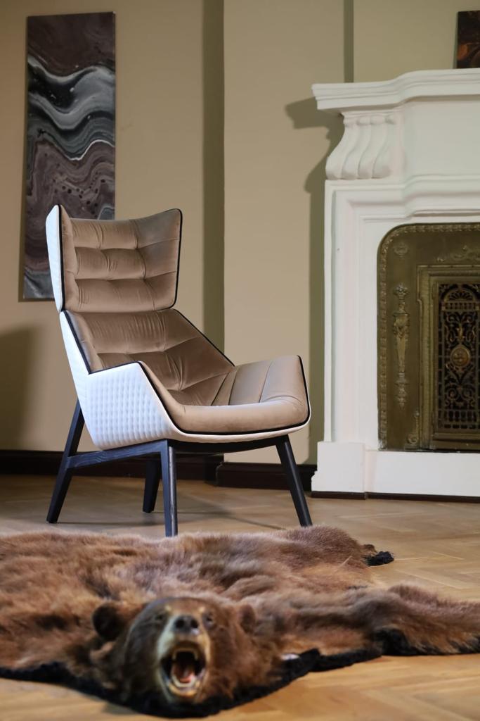 Krēsls Dot Design Vojens samta 68x108x43 cm bēšs/balts - N1 Home