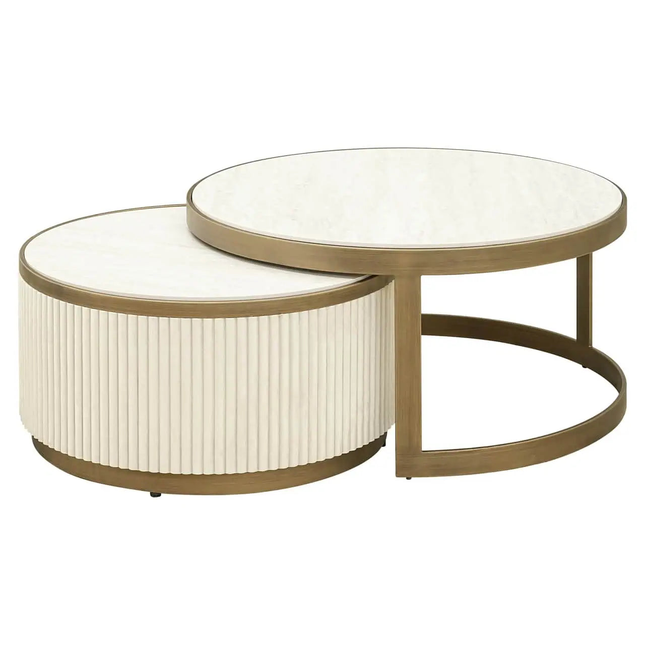 Kafijas galds Tivoli white (Set of 2) Richmond Interiors 44/91 cm balts - N1 Home
