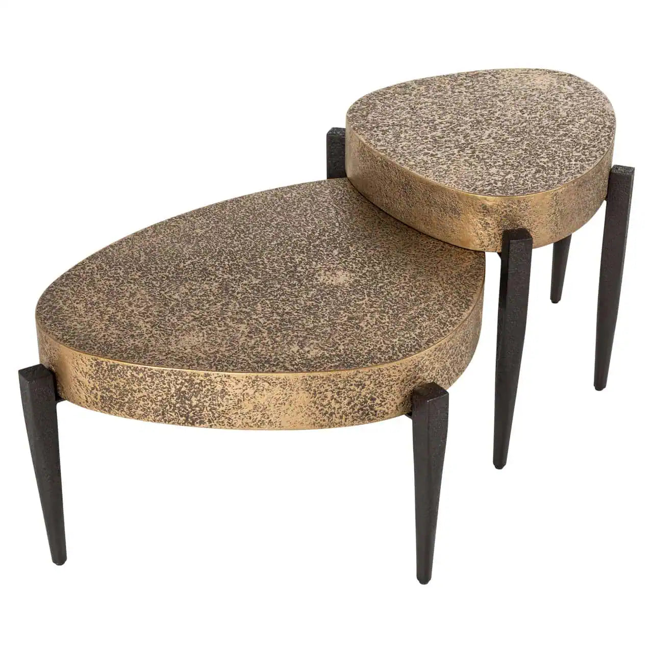 Kafijas galds Marquee black/gold (Set of 2) Richmond Interiors 49/68/89 cm zelts/melns - N1 Home