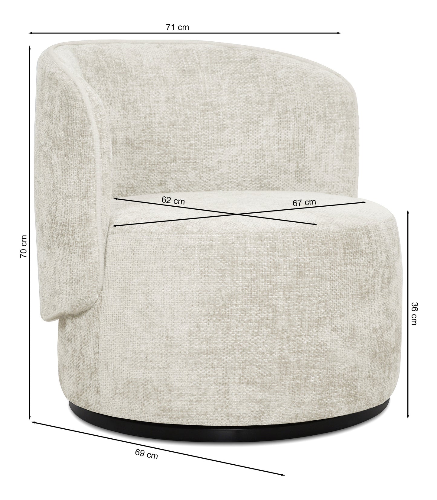 Krēsls Zambi 70/71/69 cm Haga 08 - N1 Home