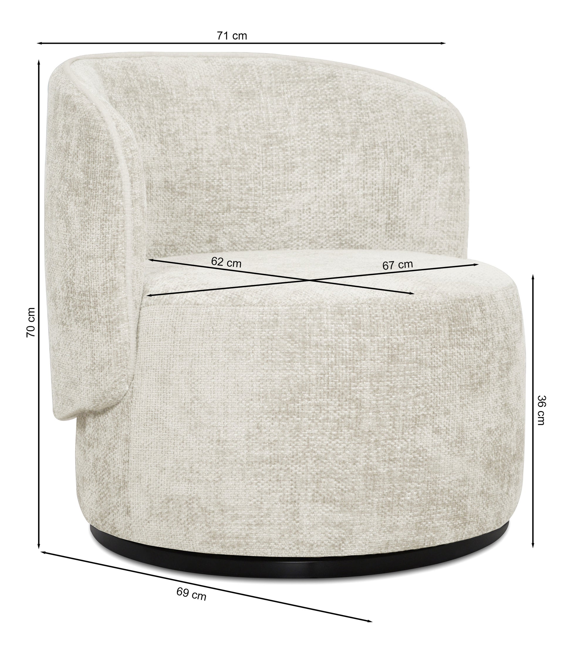 Krēsls Zambi 70/71/69 cm Haga 16 - N1 Home