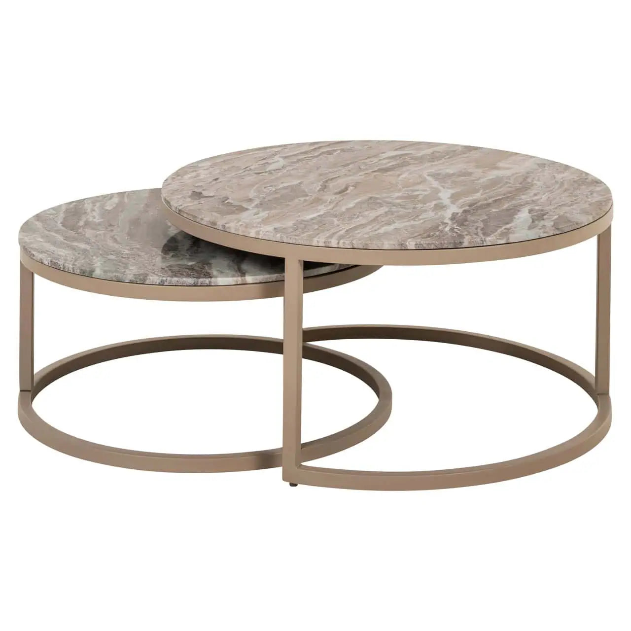 Kafijas galds Coffee table Fairfax stone (Set of 2) Richmond Interiors 40/85; 33/70 cm bēšs - N1 Home