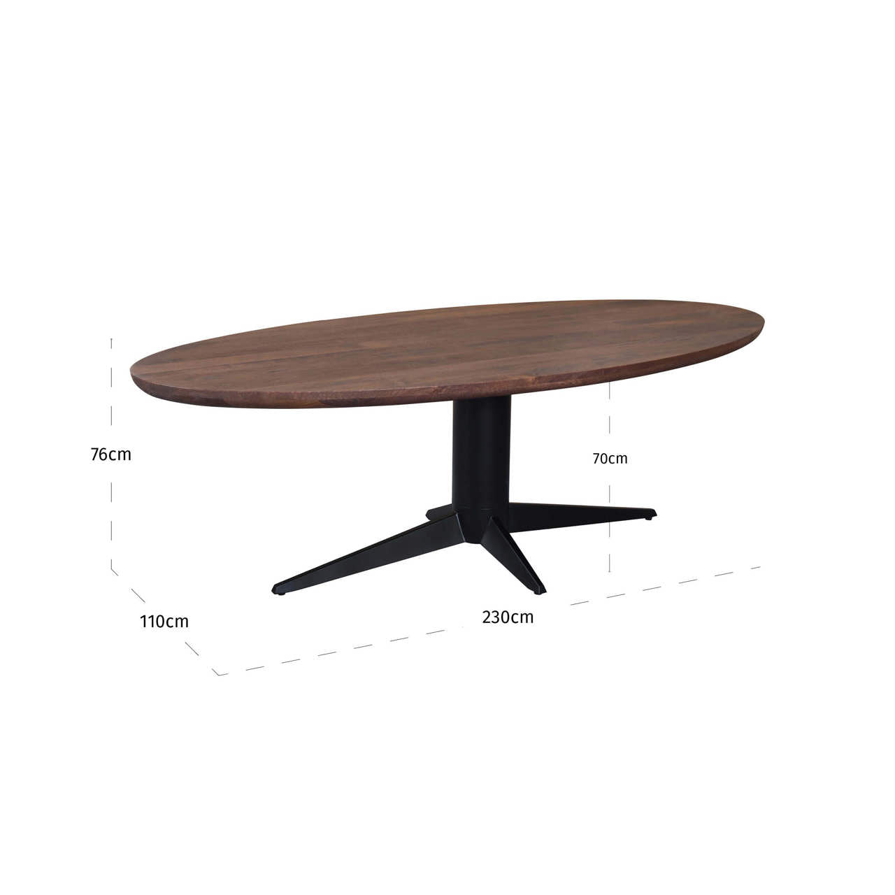 Galds Stafford Richmond Interiors 230;280/76/110;120 cm spicebrown oval