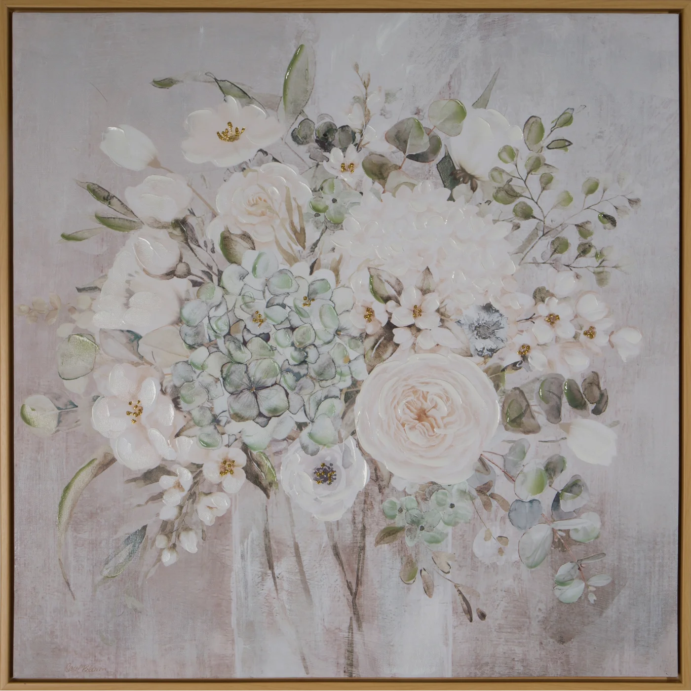 Glezna Aurika 2 uz audekla ar ziedu motīvu 60/60 cm - N1 Home