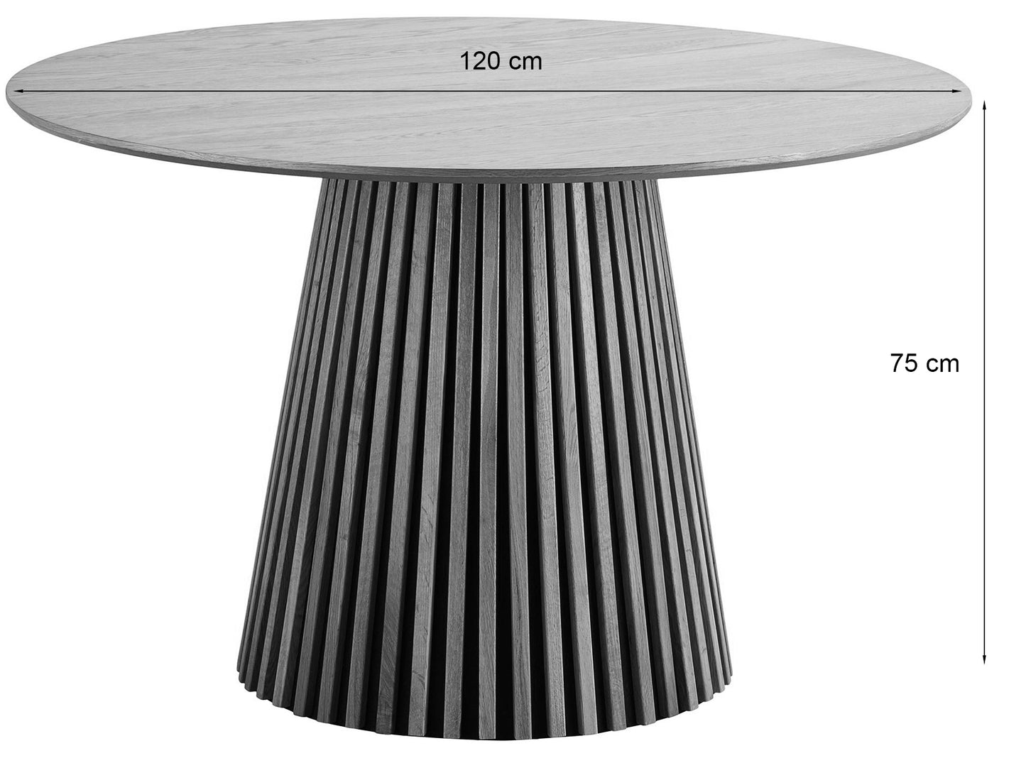 Galds Nente 120;140/75 cm melns ozols - N1 Home