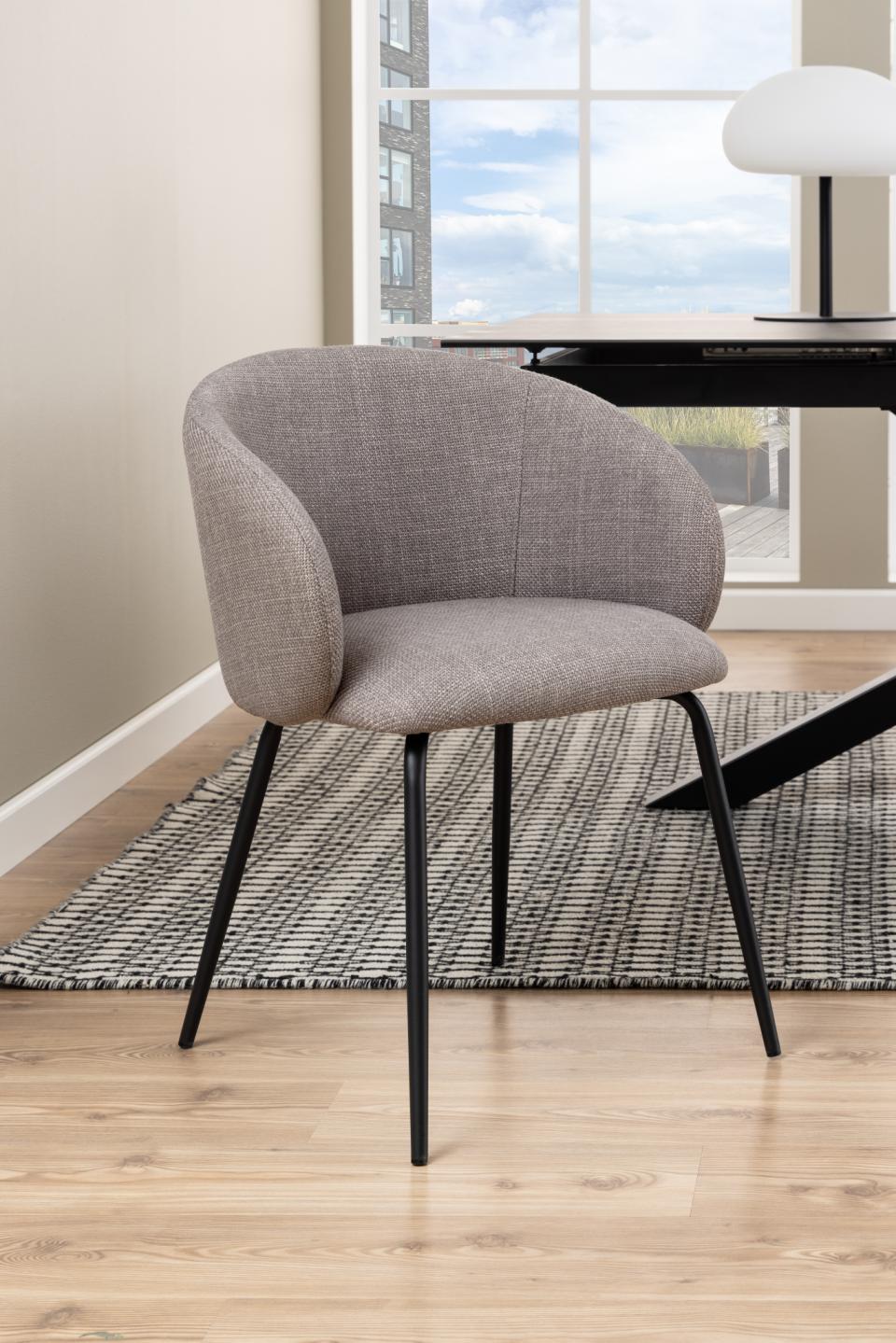 Krēsls Elear 56/54/80 cm gaiši pelēks/ brūns - N1 Home