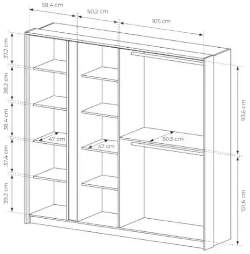 Skapis Dasty 223/210/55 cm bēšš - N1 Home